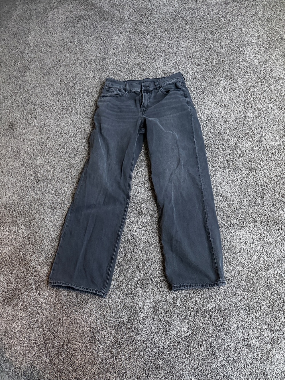 American Eagle Outfitters Dark Gray Straight-Leg Jeans
